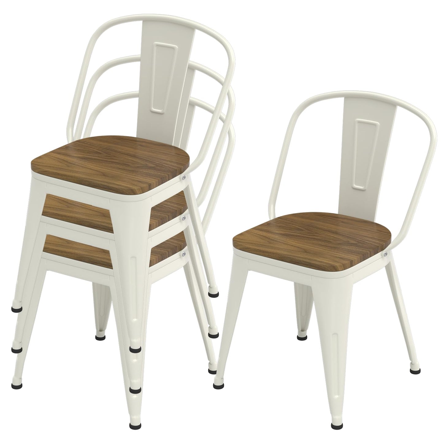 Homvinax Farmhouse Dining Chairs Set of 4 - 46cm