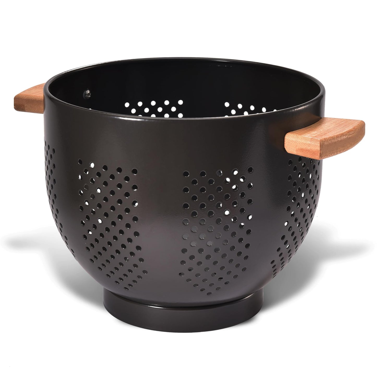 BeFare Metal Colander with Wood Handle - 5.2L - Bright Black