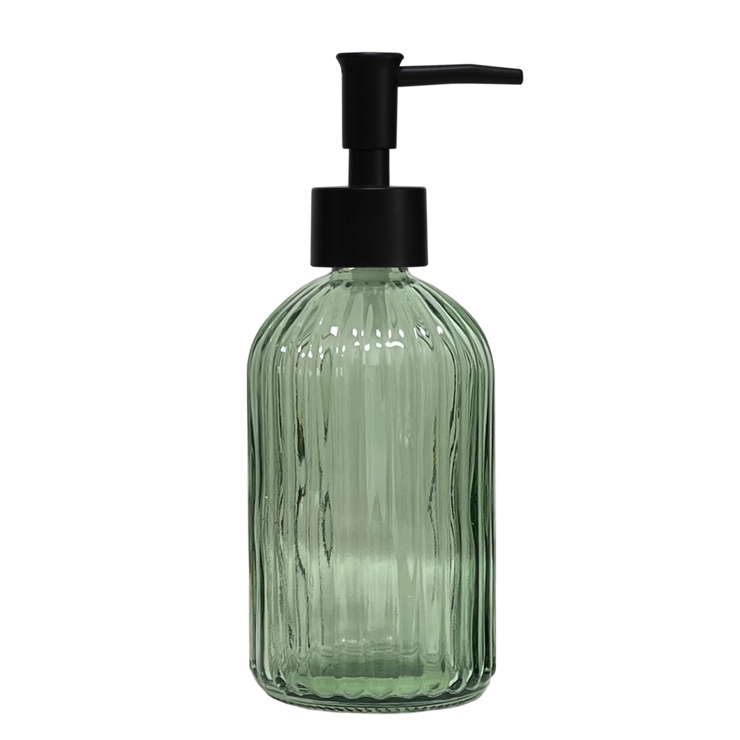 YYTSGG Blue Glass Soap Dispenser with Pump — 350ml Refillable Lotion & Hand Soap Bottle, Dark Blue