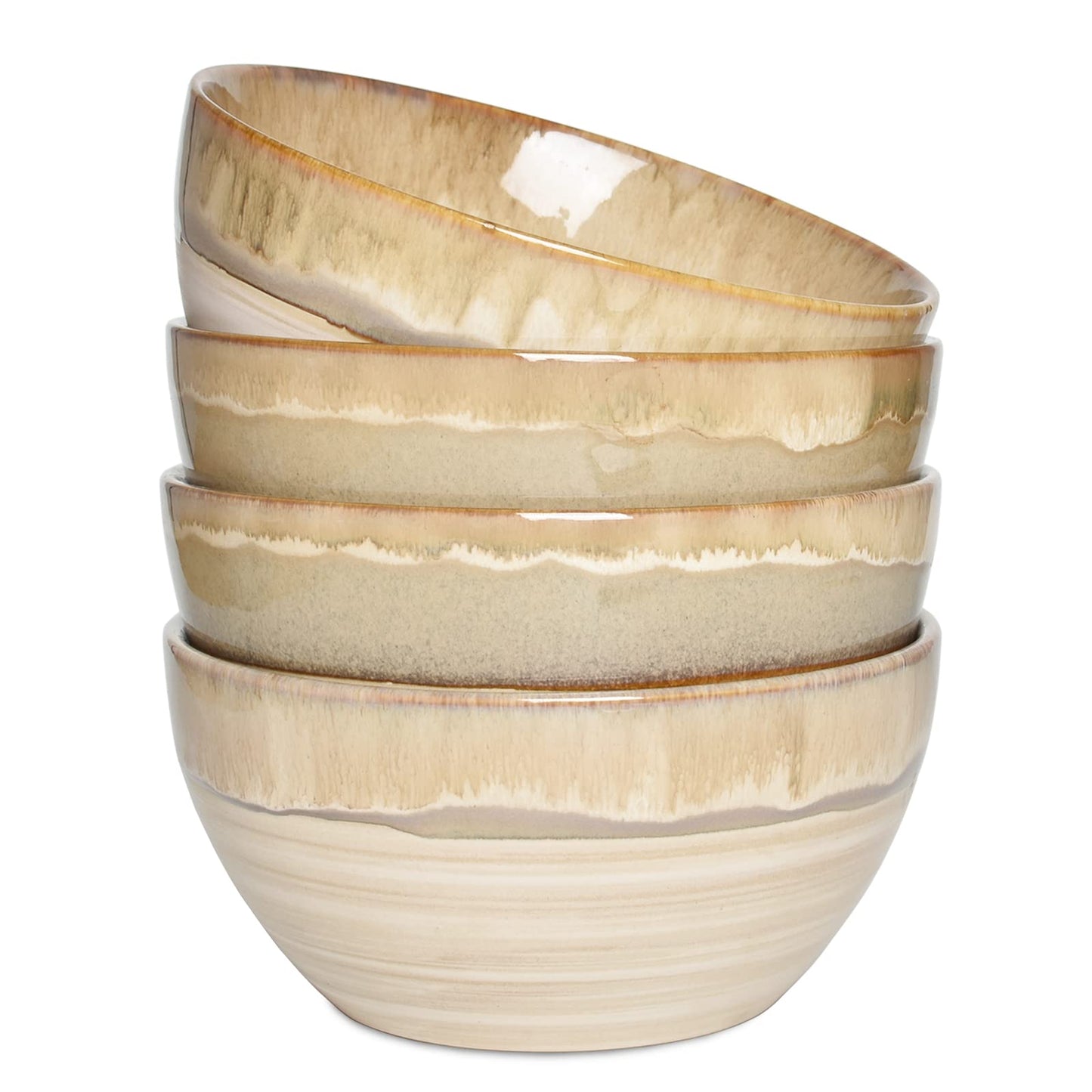 Bosmarlin Stoneware Soup Bowl Set of 4 - 770ml - Brown Grey - 15cm