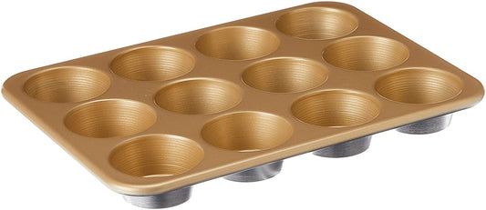 Nordic Ware Naturals Aluminium NonStick Muffin Pan - Twelve 7cm Cups