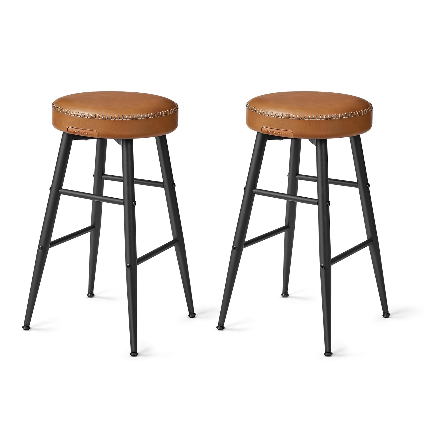 VASAGLE EKHO Bar Stools Set of 2 - Caramel Brown
