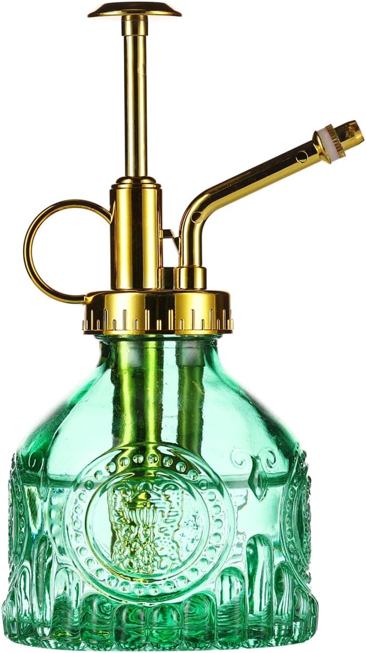 Glass Plant Mister Spray Bottle | 310 ml | Green & Gold