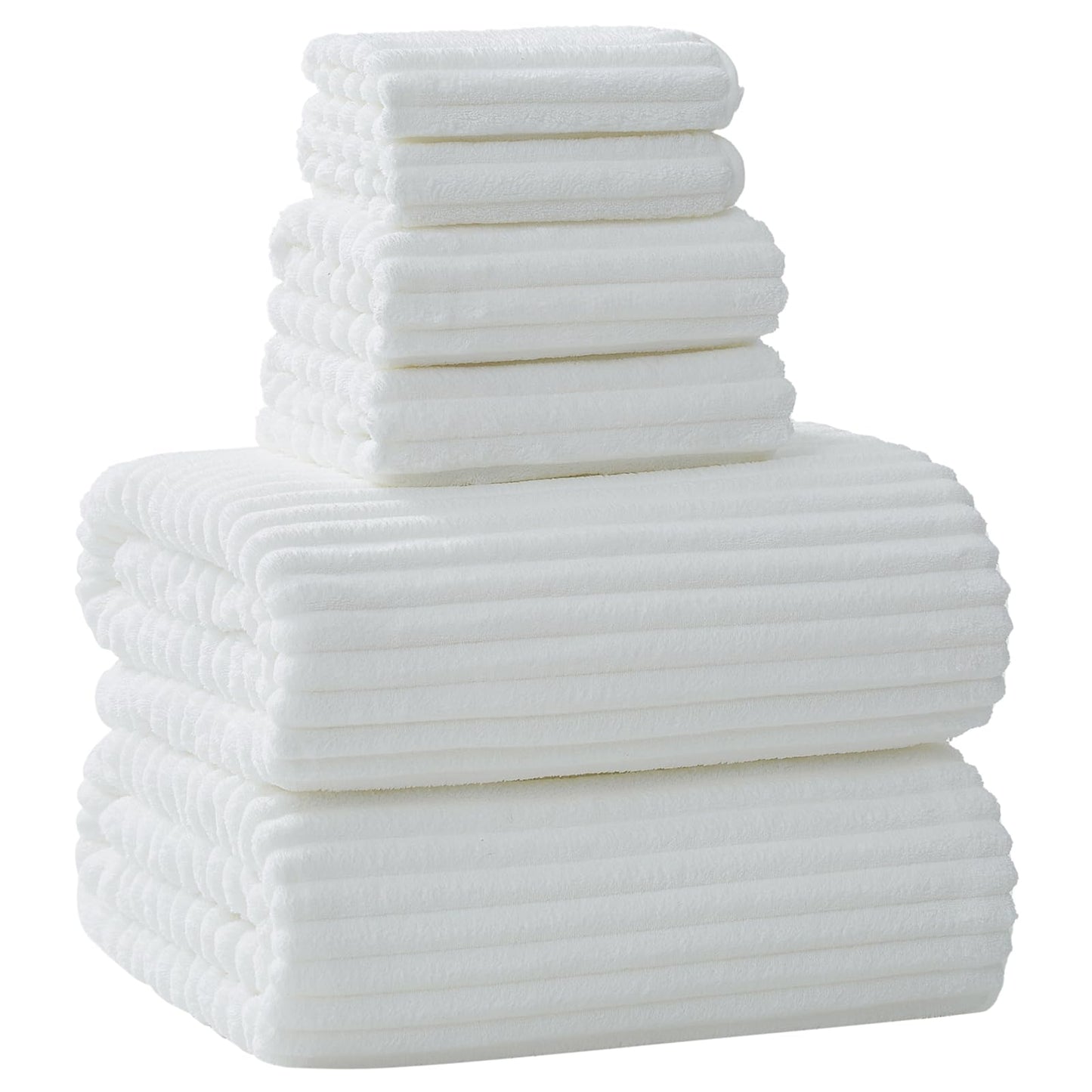 NALIVO Extra Large Bath Towel Set - 102cm × 203cm - Oversized Bath Sheet - 6-Piece