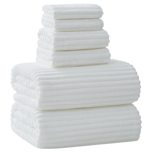 NALIVO Extra Large Bath Towel Set - 102cm × 203cm - Oversized Bath Sheet - 6-Piece