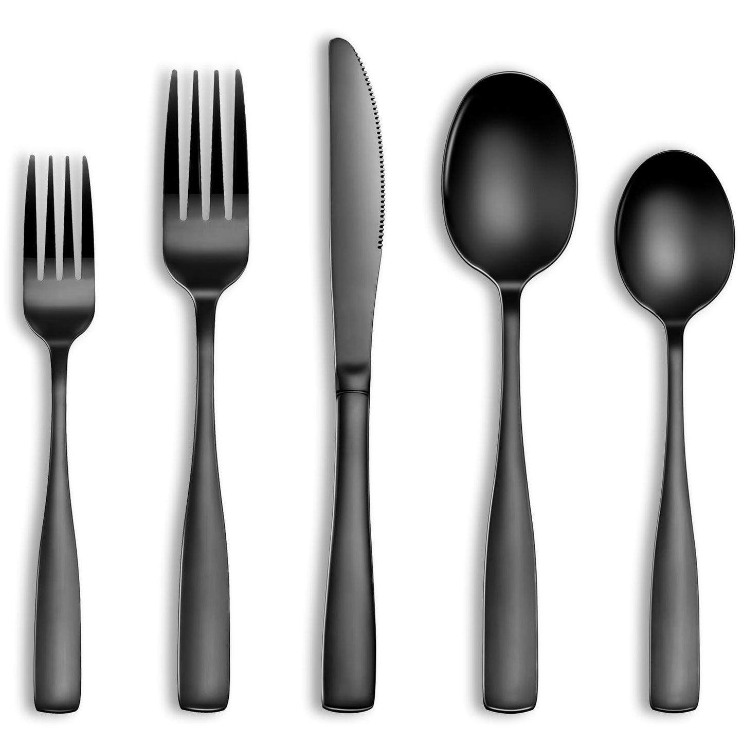 WISKEMA 20 Piece Black Silverware Set for 4 - Food-Grade Stainless Steel