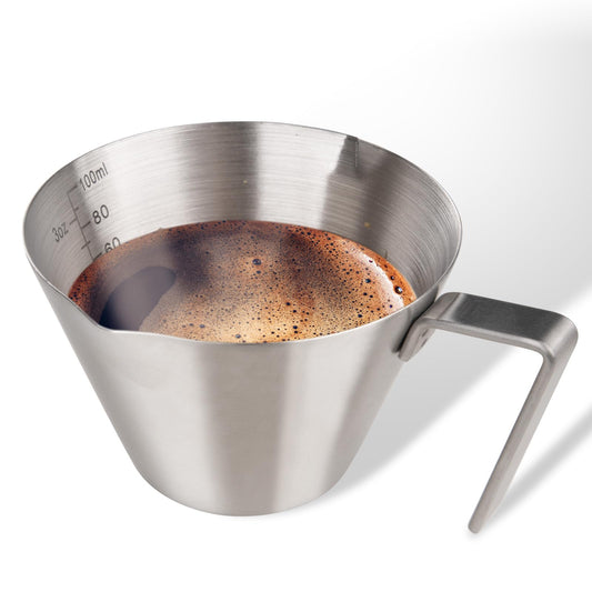 YARRAMATE Espresso Cup with Handle - Stainless Steel - Double Spout - 100ml