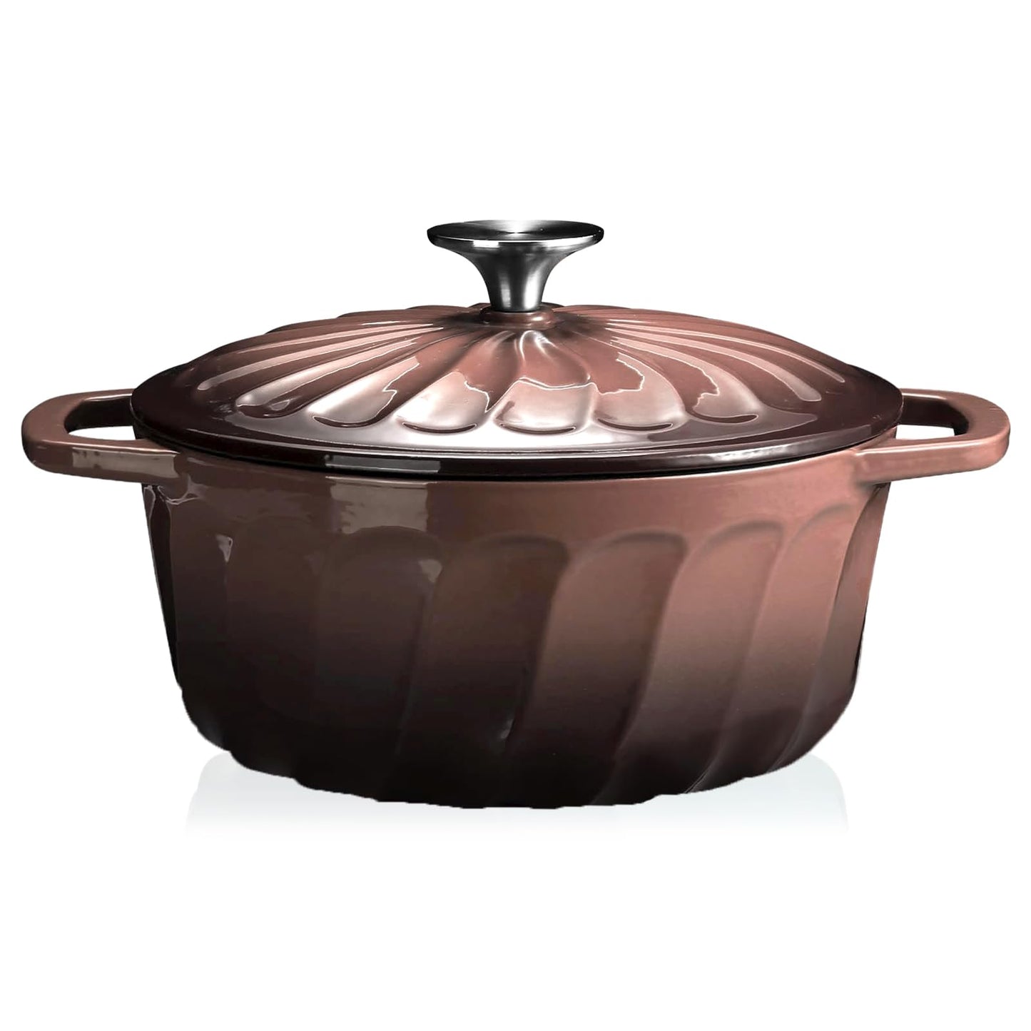 NSIRONS Enamelled Cast Iron Dutch Oven with Lid - 2.8L Heavy Duty Cast Iron Pot