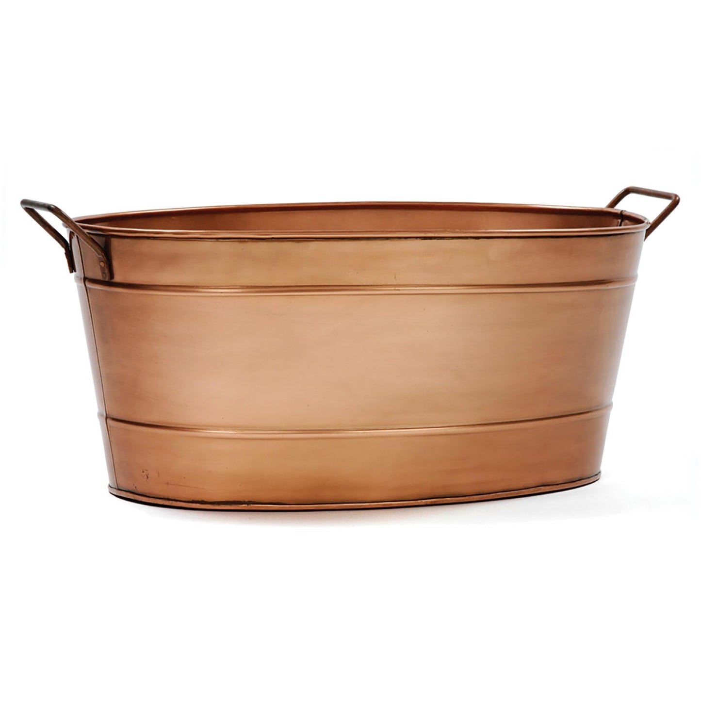 Copper Oval Tub - Galvanised Steel with Copper Plating - 53cm × 38cm × 23cm - Handmade