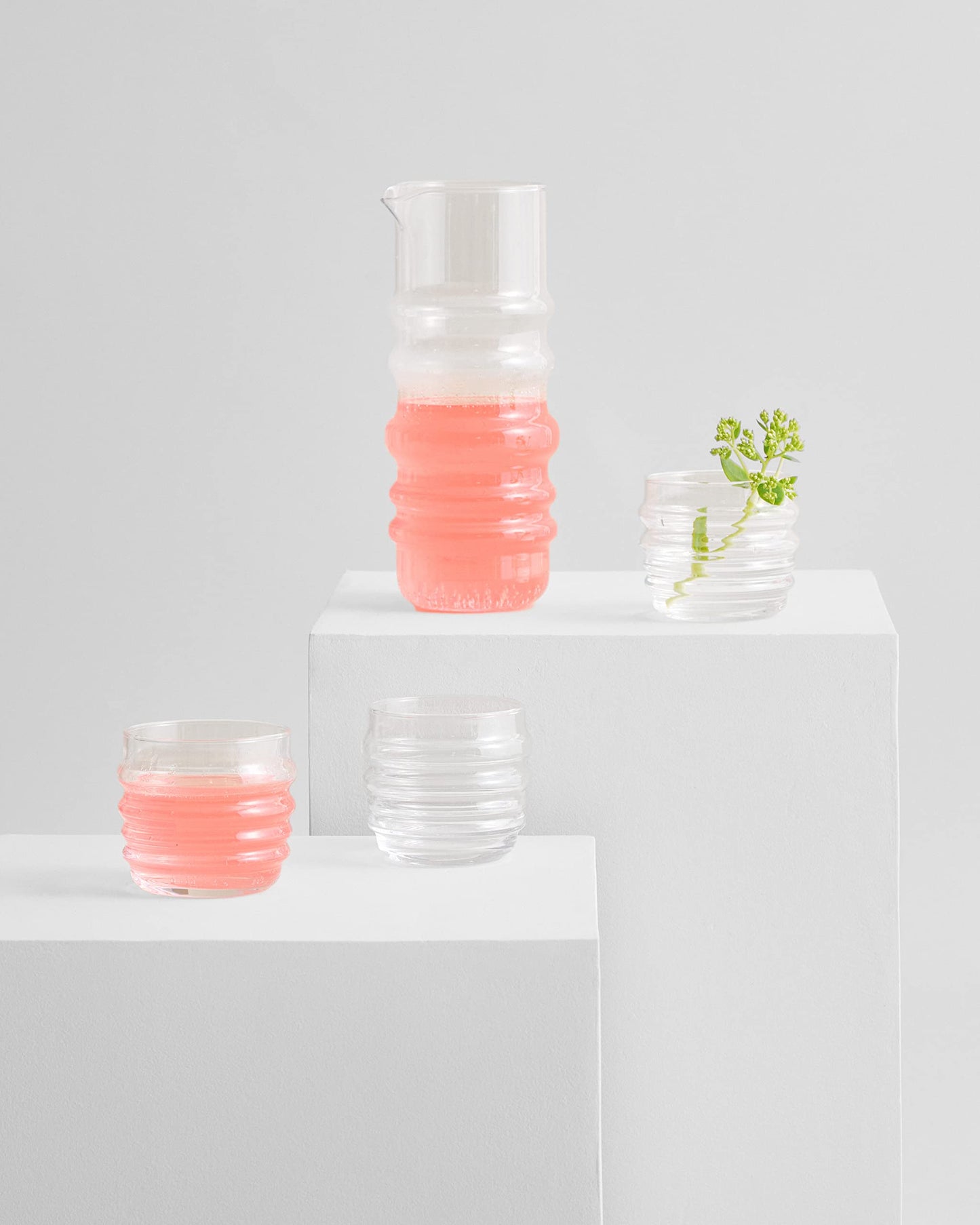 MARIMEKKO Sukat Makkaralla Glass Tumblers — Refine Your Kitchen Décor with Our Iconic Clear Glassware — Stylish & Mouth-Blown Drinking Glasses Set of 2 (7 oz)