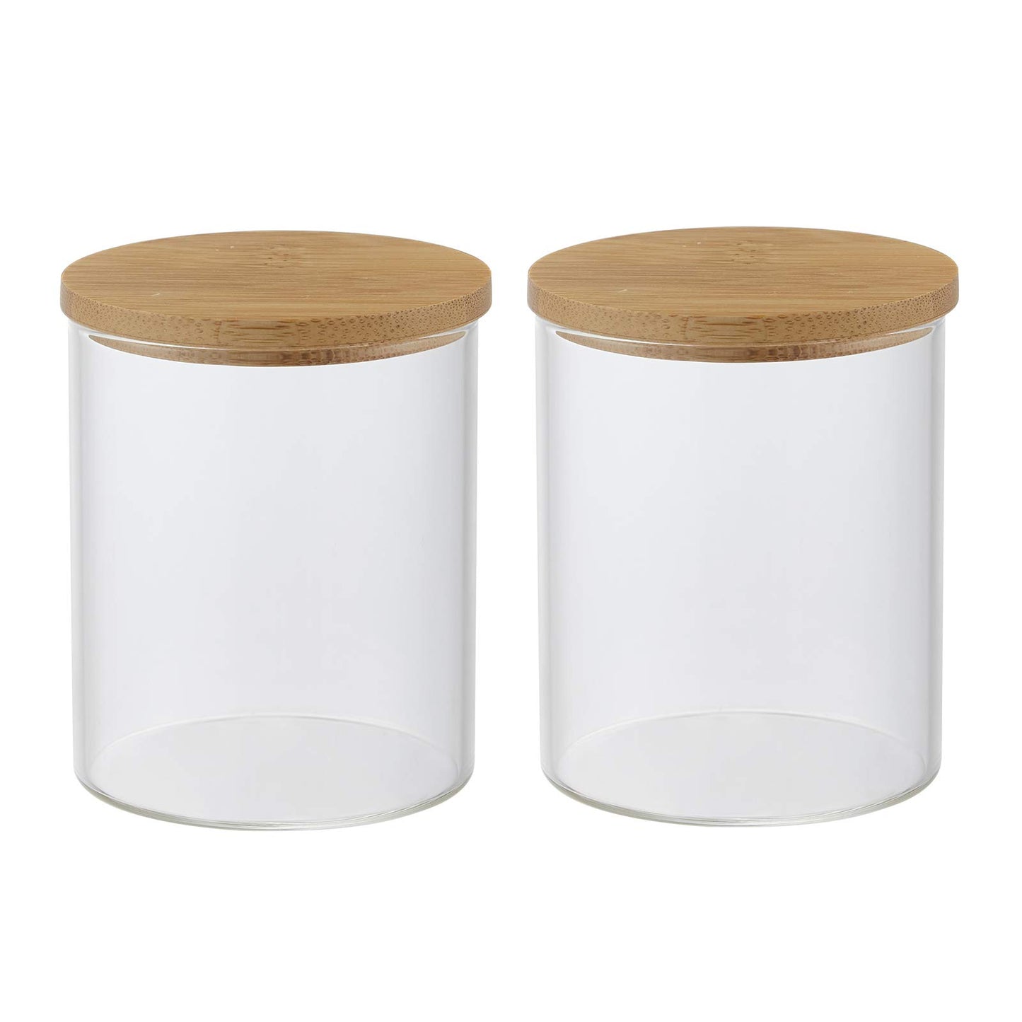 INIUNIK Glass Qtip Holder with Vanity Tray — Apothecary Jar Bathroom Organiser Set