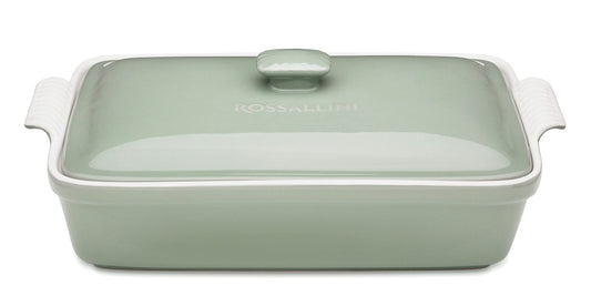 ROSSALLINI Stoneware Casserole Dish Bakeware Set with Lid - 4L - Sage Green