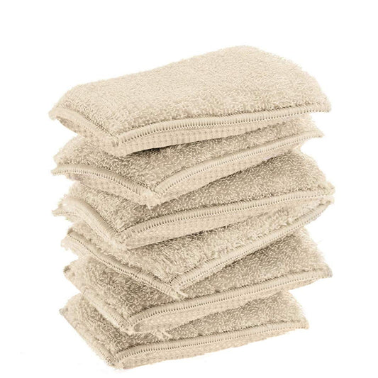 KMAKII Bamboo Kitchen Sponges - 9cm × 13cm - 6 Pack - Natural Cleaning