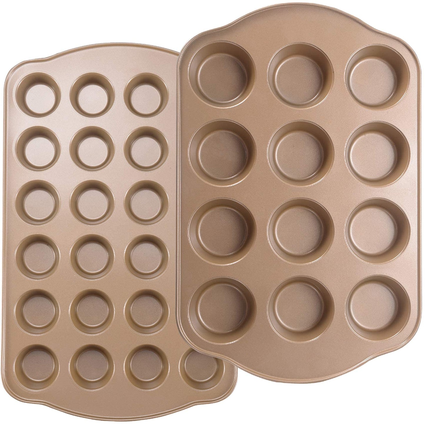 JOHO BAKING Nonstick Muffin & Cupcake Pan Set - 2 Pack - 12 Cup + 24 Cup