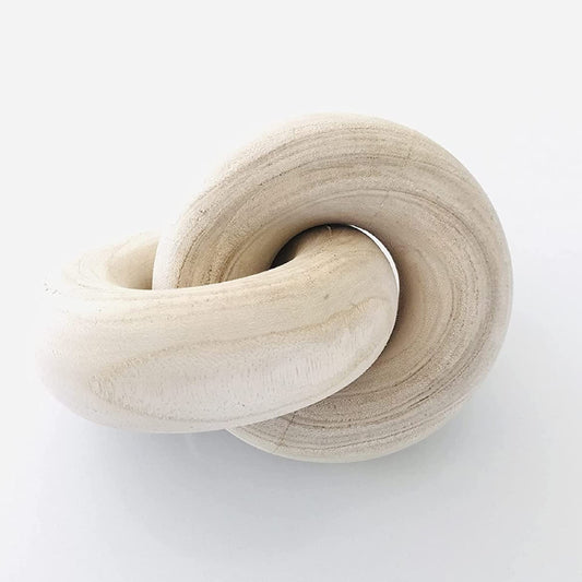 Rool Coffee Table Décor - Wood Knot Chain Link Decorations - 18cm - Beige