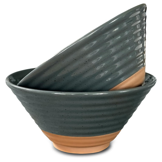 MORA Ceramic Ramen Bowl Set of 2 - Charcoal - 1.3L