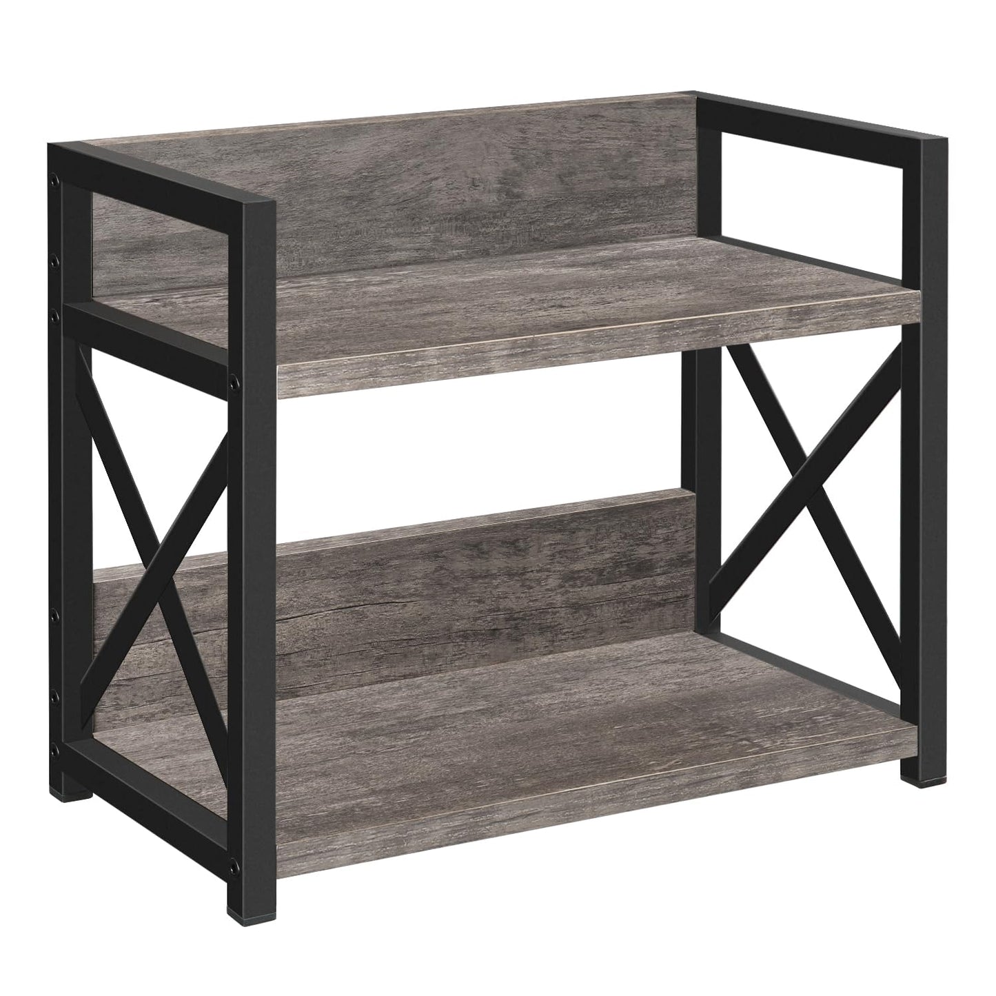 YINMIT Countertop Shelf Organiser - Coffee Bar Accessories - 2 Tier - Rustic Grey - Small