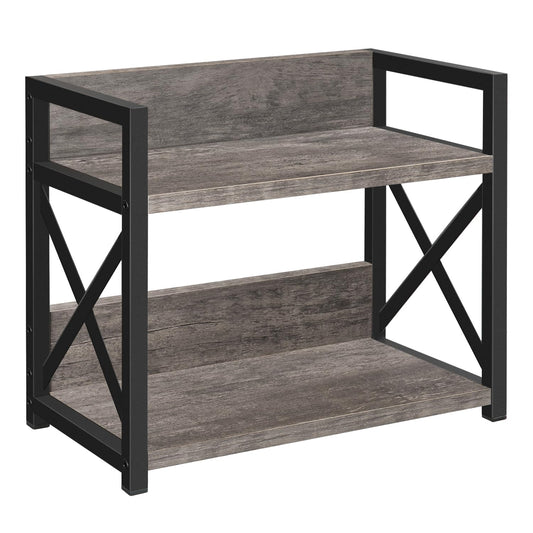 YINMIT Countertop Shelf Organiser - Coffee Bar Accessories - 2 Tier - Rustic Grey - Small