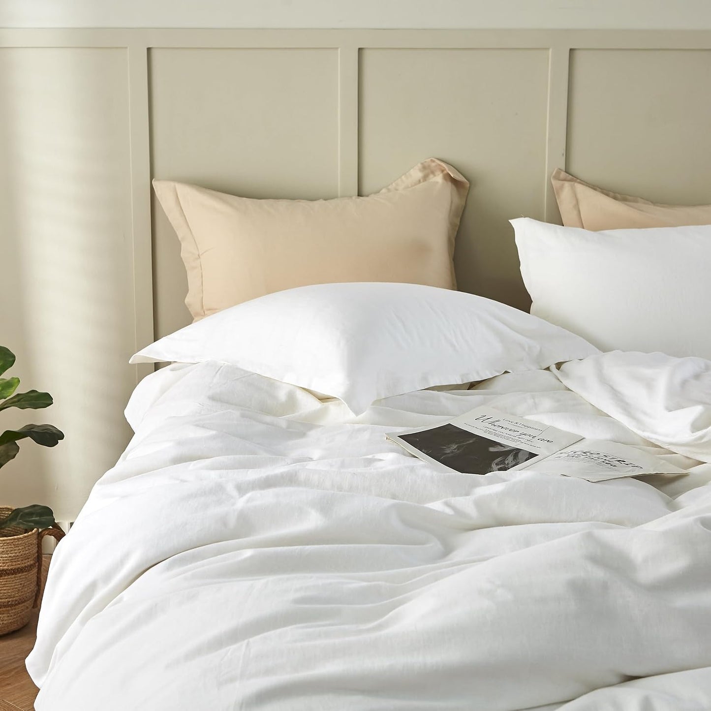 Simple&Opulence Linen Duvet Cover Double,Natural Linen Cotton Duvet Cover with Pillowcase,Duble Size Bedding Set,Soft Warm Breathable Bed Quilt Cover with Button Closure,200x200cm,Navy Blue