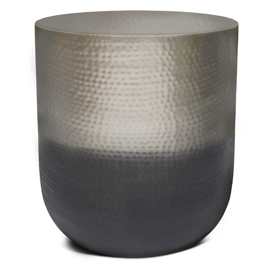 SIMPLIHOME Nova Boho 48cm Wide Metal Side Table - Silver Ombre - Fully Assembled