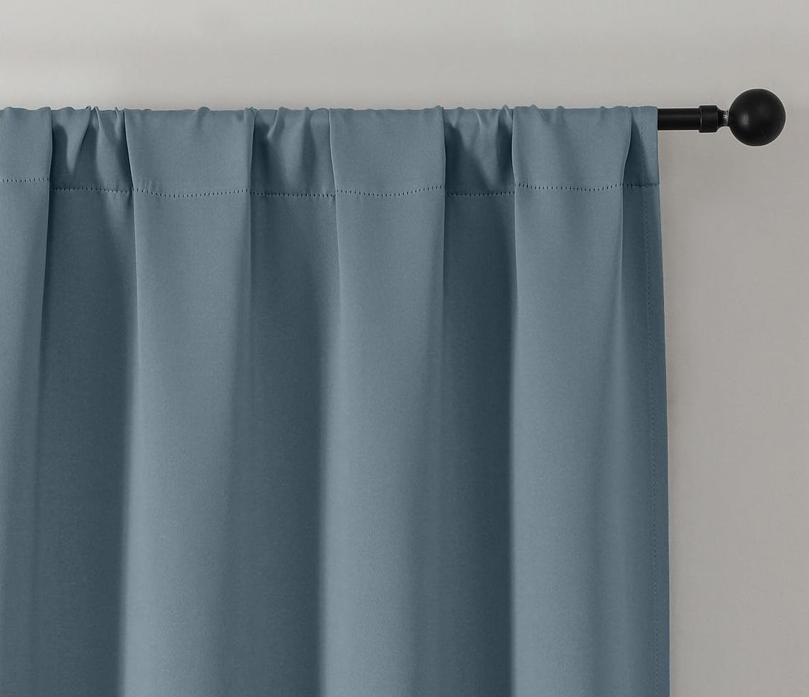 Simplebrand Ava Blackout Curtains for Bedroom - 160cm Length 2 Panels Set - Solid Thermal Insulated Energy Saving