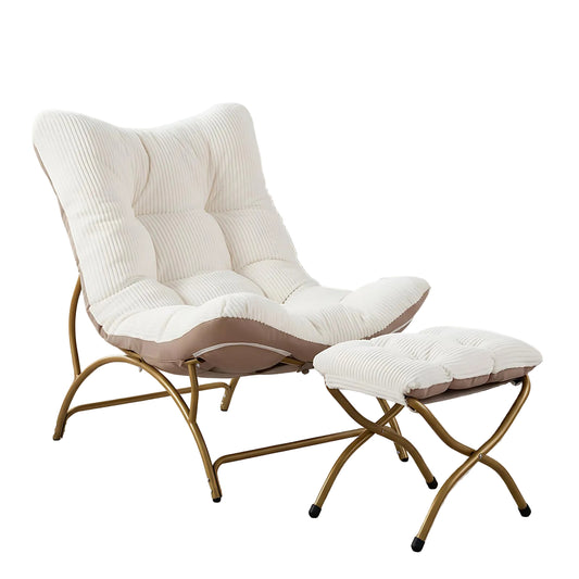 Welnow Modern Accent Chair with Ottoman
