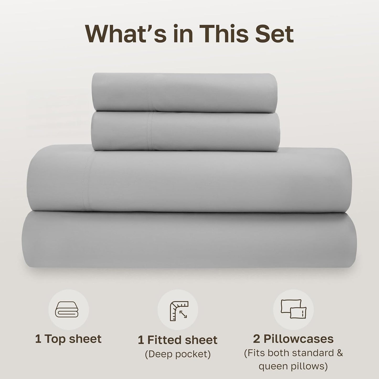 California Design Den 100% Organic Cotton Sheets for Queen Size Bed, Deep Pockets, Percale Sheets Queen, GOTS Certified, Soft Cooling Sheets, 4 Piece Bed Sheets Queen Sheet Set, White Sheets