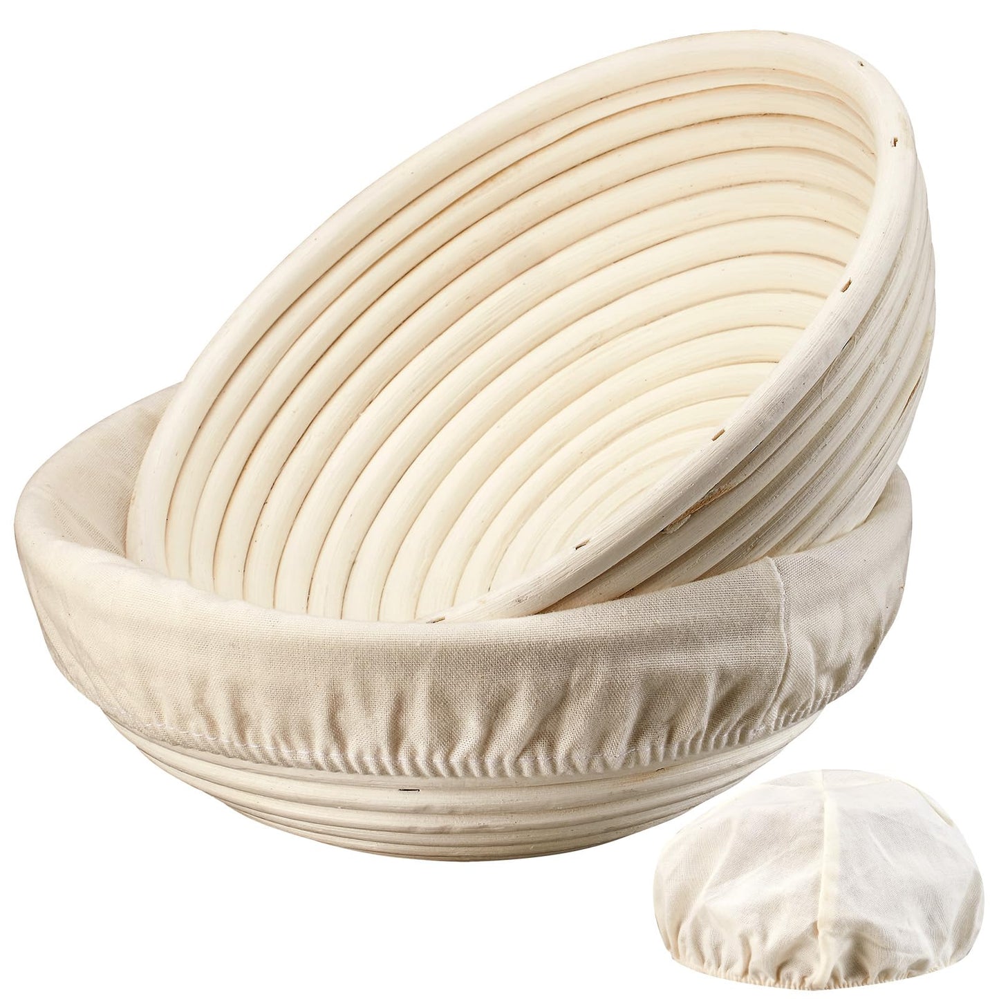 Dimpola Banneton Bread Proofing Basket - 23cm Banneton Basket Set of 2