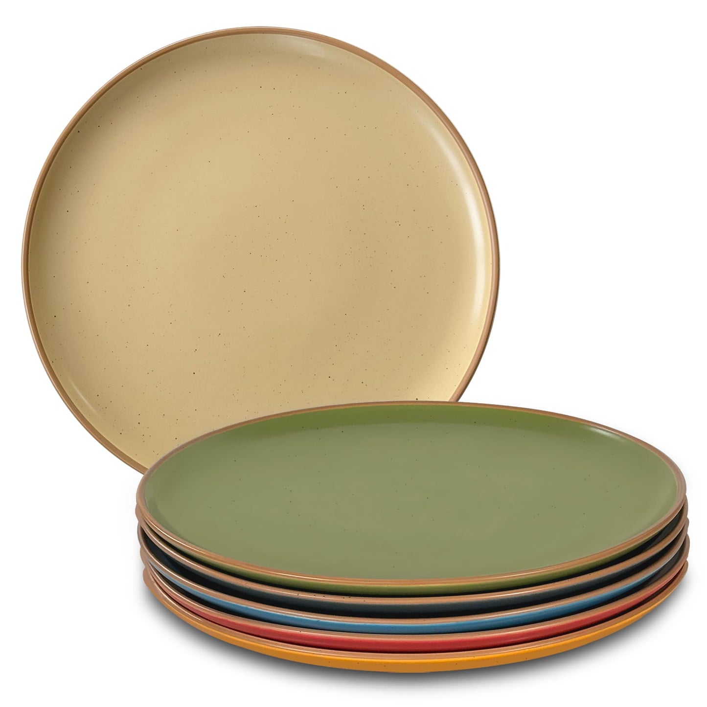 Mora Ceramic Artisan Matte Bowls Set of 4 - 830ml - For Cereal, Salad, Pasta, Soup - Safari Colours