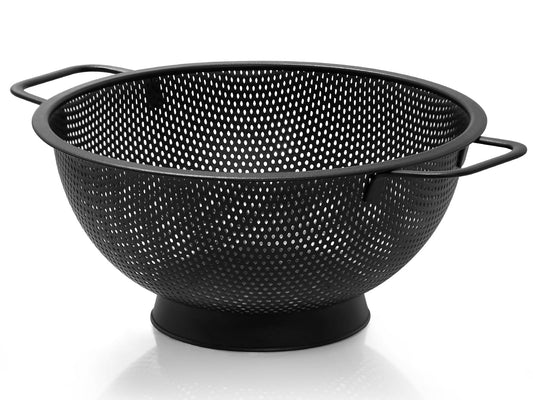 Kteniy Black Colander - 2.8L - Stainless Steel Pasta Strainer
