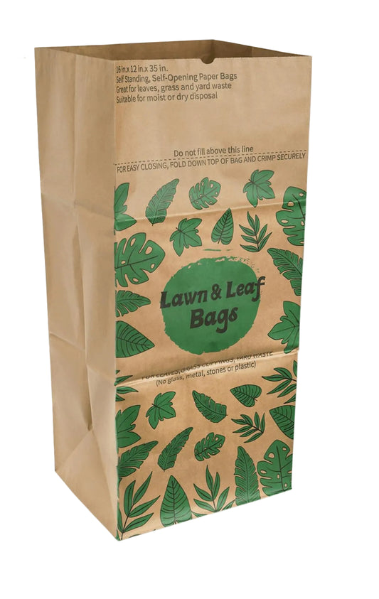 YOUEON 10 Pack 114 Litre Leaf Bags - Brown Paper - 2-Ply Heavy Duty Lawn and Refuse Bags