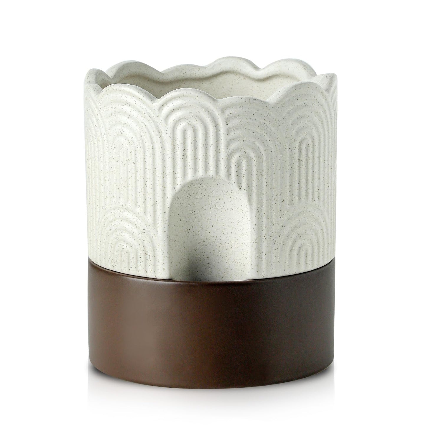 Nihow Self Watering Plant Pot - 15cm Ceramic Planter with Drainage Hole & Water Storage
