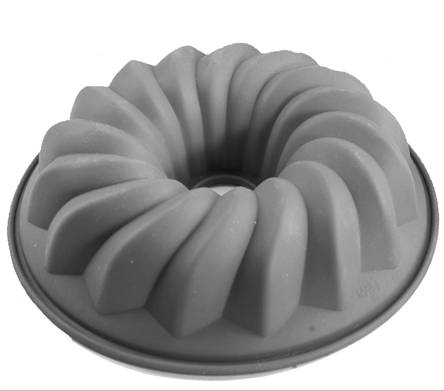 CUISITOOL 25cm Silicone Cake Mould - Non Stick Fluted Tube Pan - Grey