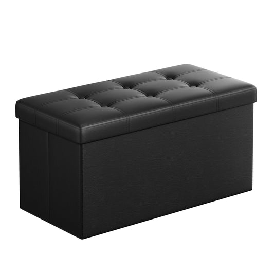 SONGMICS Folding Storage Ottoman Bench - 76cm