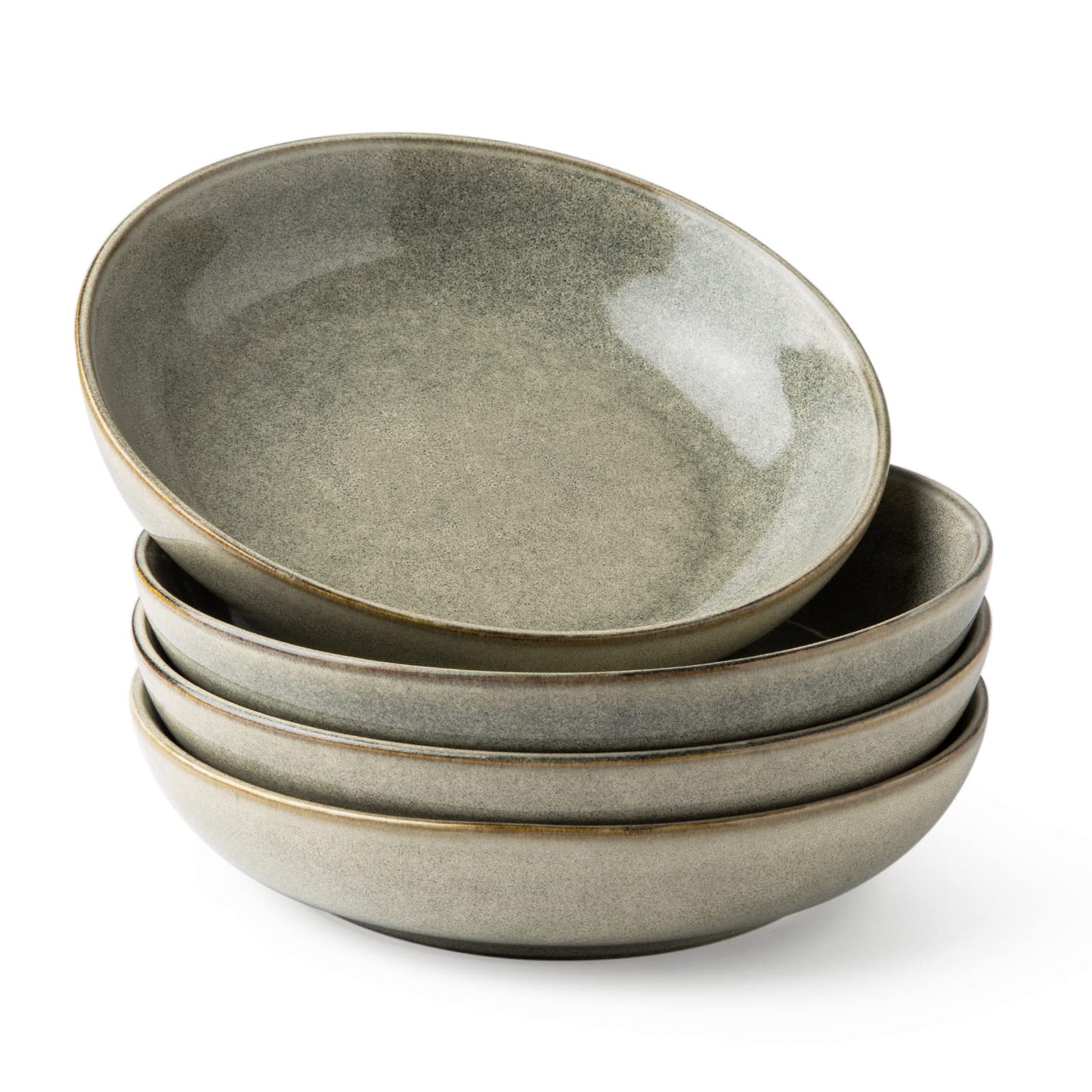 AmorArc 22cm Large Pasta Bowls - 1L Stoneware Wide Serving Bowls Set of 4