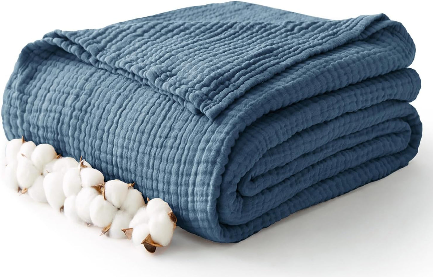Kozyhvn 6-Layer Cotton Muslin Throw Blanket — 100% Cotton, Breathable Gauze, 127 × 178 cm, Lavender