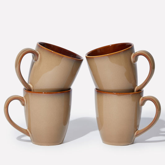 Pokini Coffee Mug - 475ml - Ceramic Mugs Set of 4 - Reactive Glaze