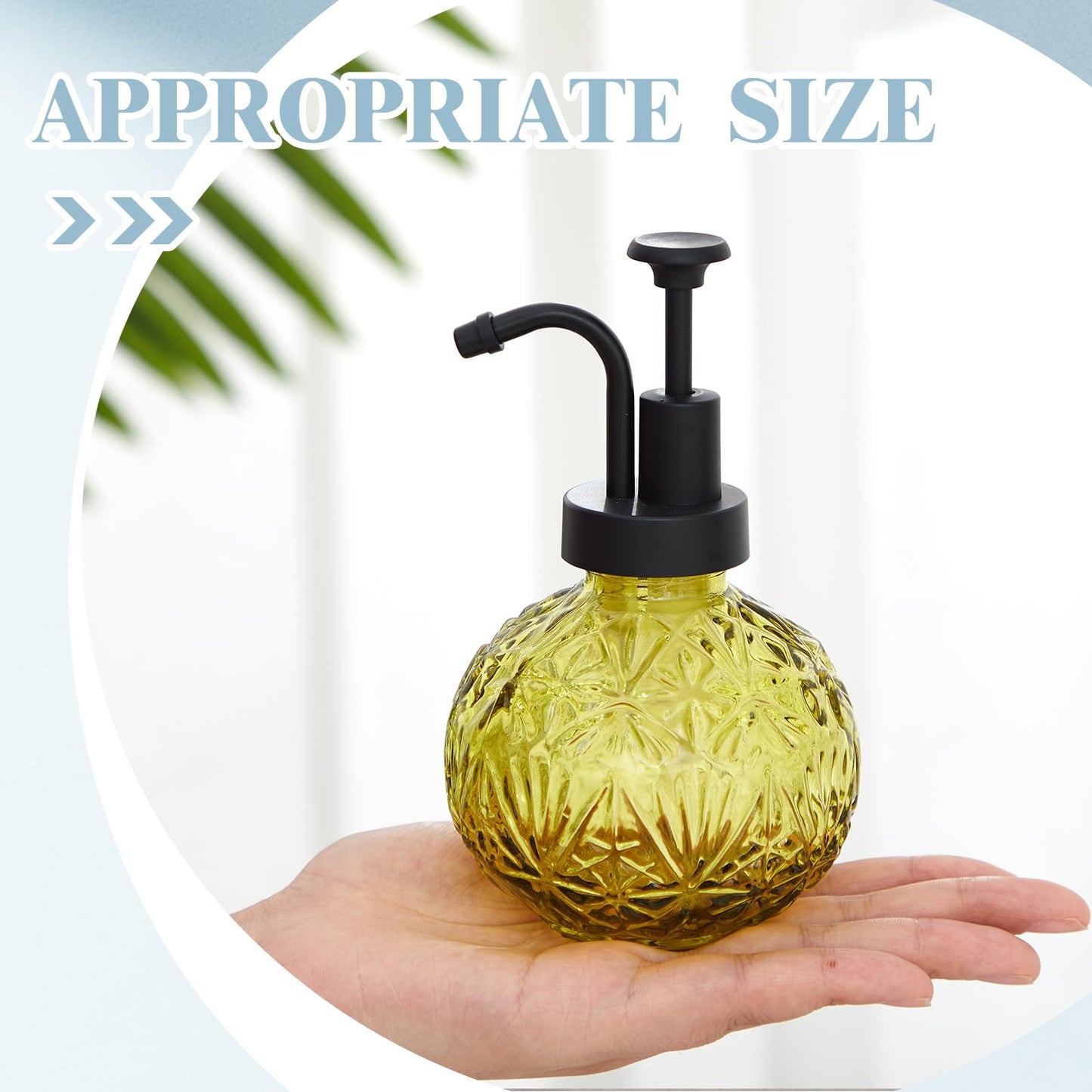 Tioncy 2-Pack Vintage Green Glass Soap Dispenser — Farmhouse Bathroom Pump, 240ml