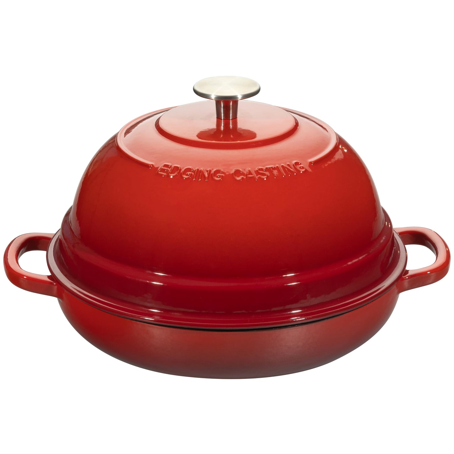 EDGING CASTING Enamelled Cast Iron Dutch Oven Pot with Lid - 5.7L - Red
