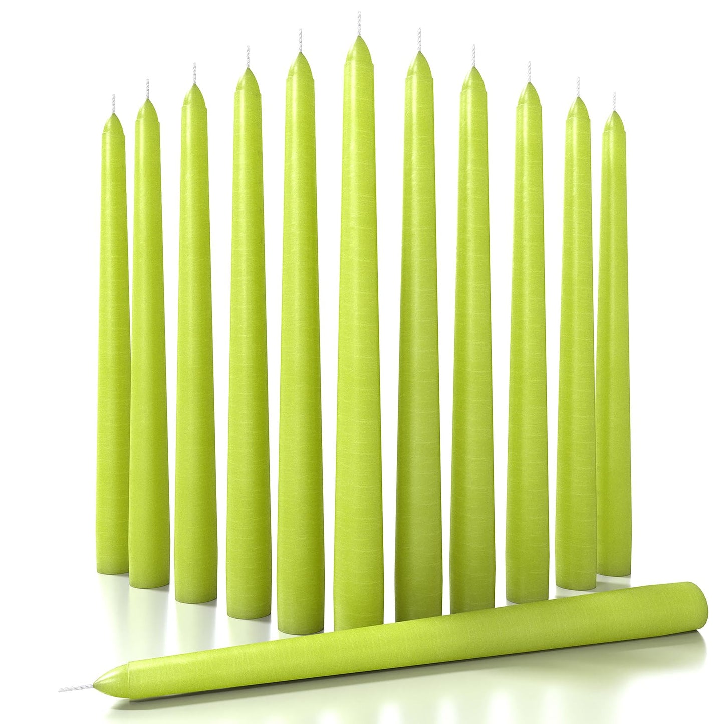CANDWAX 25cm Taper Candles - Set of 12 - Dripless Unscented Candlesticks - 8 Hour Burn