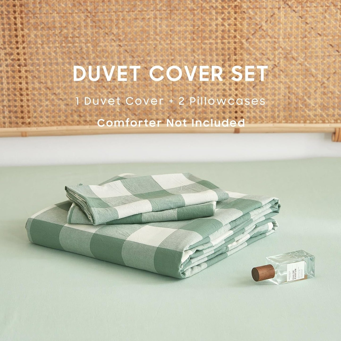 Wake In Cloud Striped Cotton Duvet Cover Set — 100% Washed Cotton, Ticking Stripe, 3-Piece Farmhouse Bedding