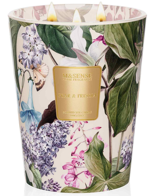 M&SENSE 3-Wick Soy Candles - 990g - 150 Hour Burn - Natural Soy & Palm Wax - Aromatherapy Gift