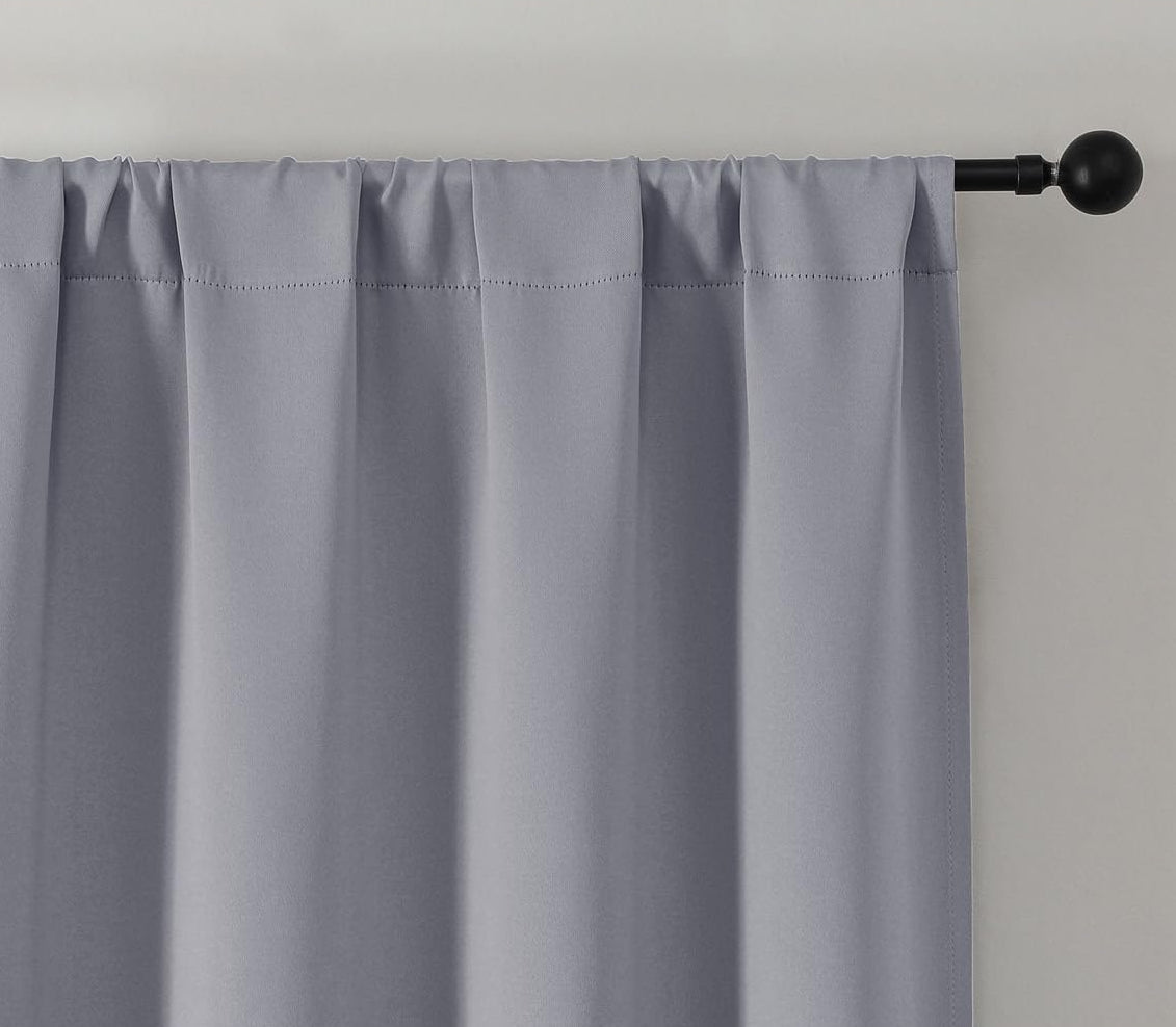 Simplebrand Ava Blackout Curtains for Bedroom - 160cm Length 2 Panels Set - Solid Thermal Insulated Energy Saving