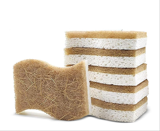 Lubrima Biodegradable Natural Kitchen Sponges - 6 Pack - Compostable