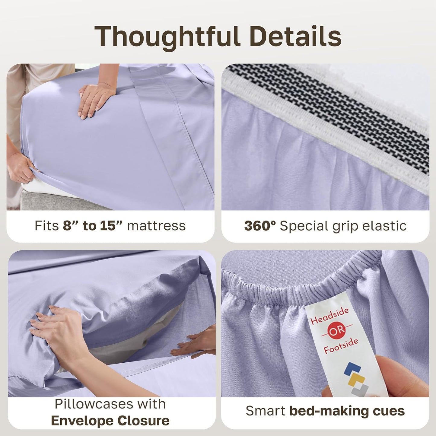 California Design Den 100% Organic Cotton Sheets for Queen Size Bed, Deep Pockets, Percale Sheets Queen, GOTS Certified, Soft Cooling Sheets, 4 Piece Bed Sheets Queen Sheet Set, White Sheets