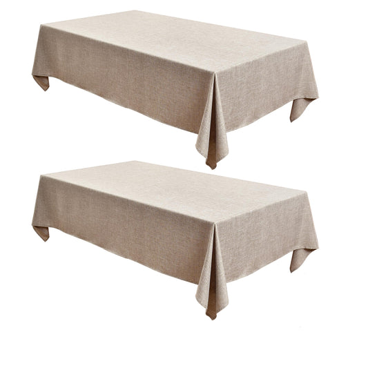 Fitable Faux Linen Tablecloths - 132cm × 178cm - 2 Pack - Natural