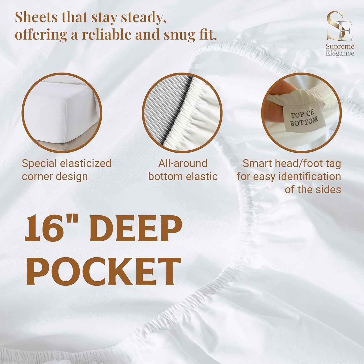 SUPREME ELEGANCE 100% Organic Cotton Sheets for Twin Size Bed, Pastel Green | 14" Deep Pocket Cool & Crisp Percale Sheets for Dorm, Breathable, Moisture Absorbent, Organic Bedding Set, OEKO-TEX Certified