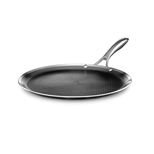 HexClad Hybrid Nonstick 30cm Griddle Pan - Stay-Cool Handle - Dishwasher-Friendly - Oven-Safe Up to 480°C