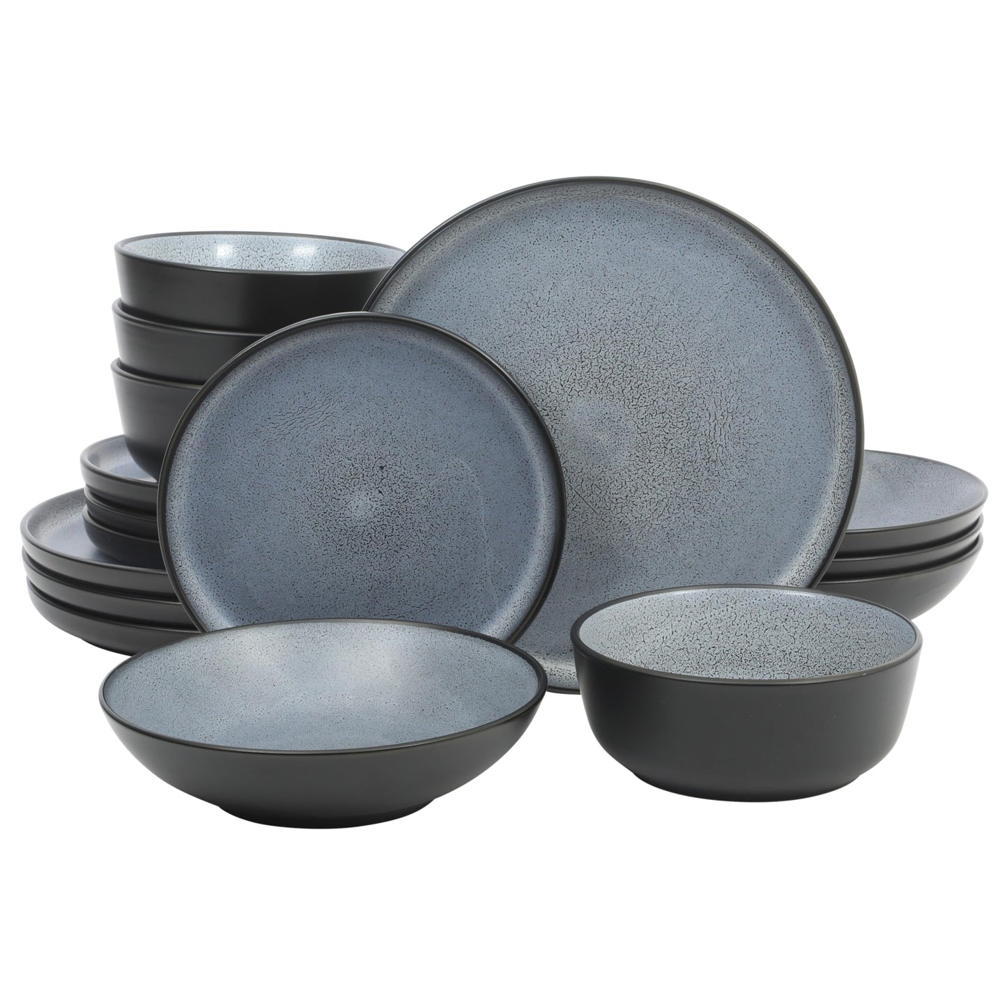 Gibson Elite 16-Piece Double Bowl Dinnerware Set - Service for 4 - Dishwasher & Microwave Safe