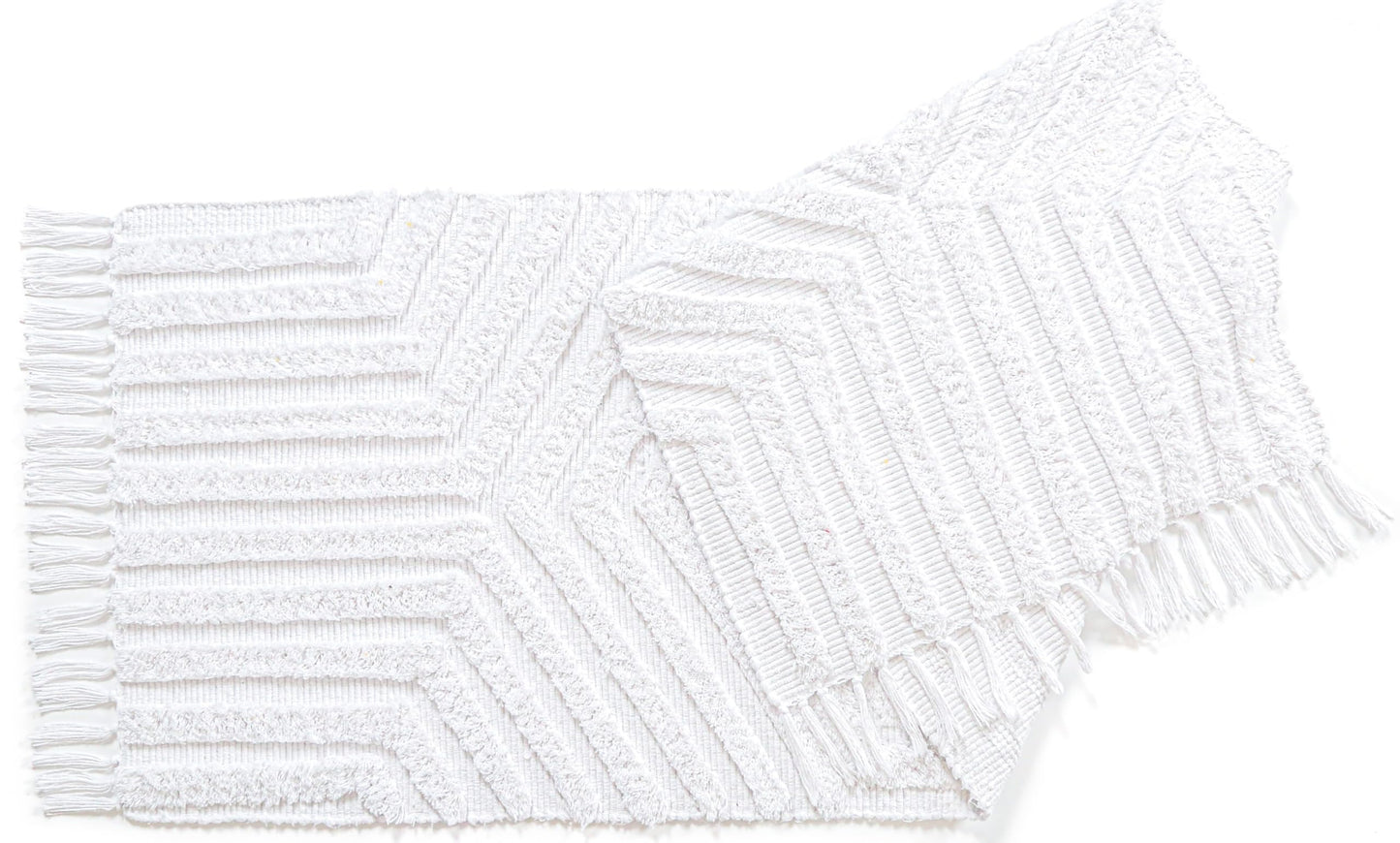 Bedding Craft Boho Runner Rug - 61cm × 183cm - White - Washable